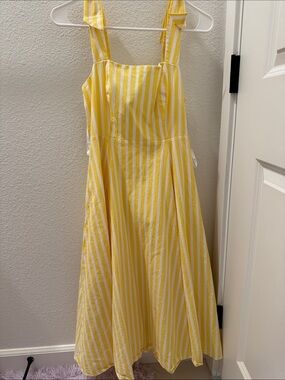 kate spade Yellow and White Striped Tie-Shoulder Sundress